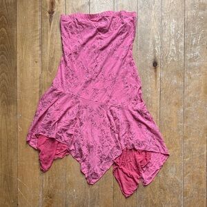 y2k Taboo Pink Glittery Fairy Strapless Mini Dress Medium